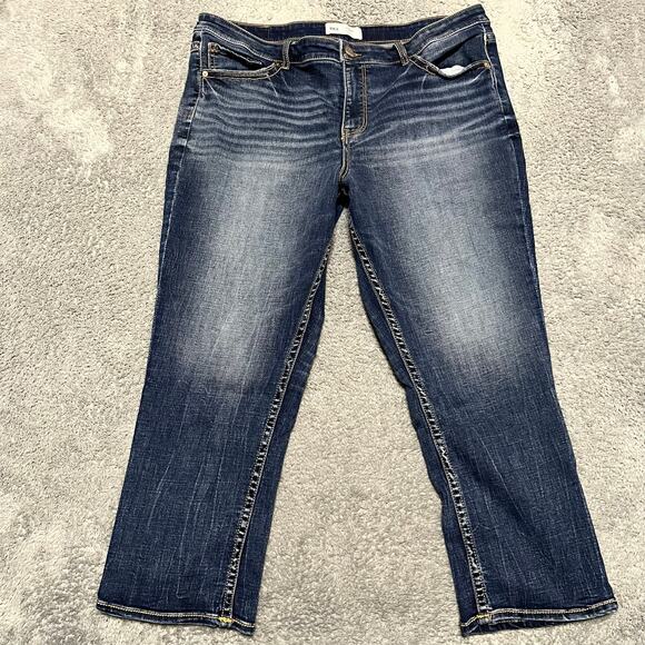 BKE Jeans Womens 34 (38x24) Gabby Curvy High Rise Dark Wash Cropped - Picture 1 of 9